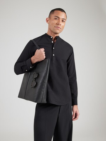 JACK & JONES Comfort Fit Hemd 'JJBREEZE' in Schwarz: Vorderseite