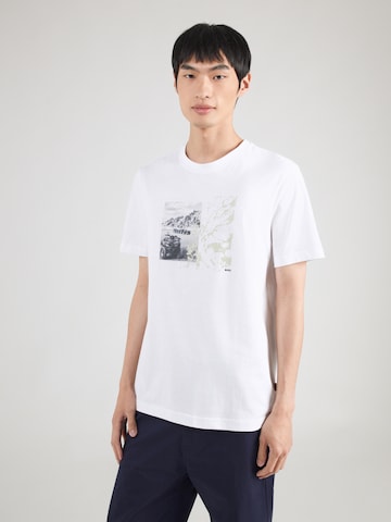 BOSS - Camiseta 'Te_Motors' en beige: frente