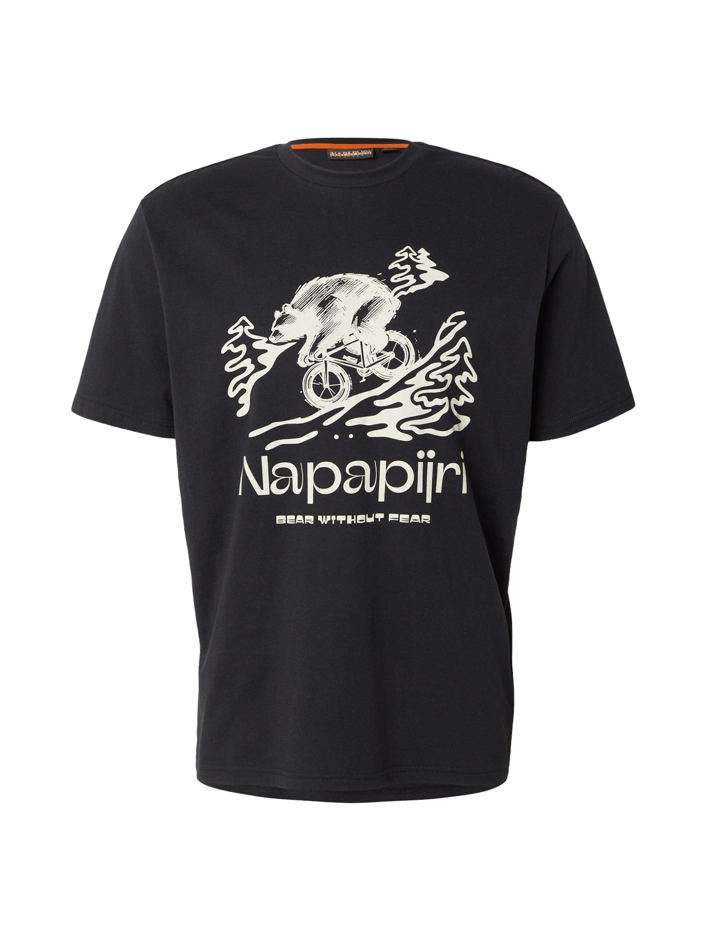 Tricou 'S-CABIN' de la NAPAPIJRI pe negru: față