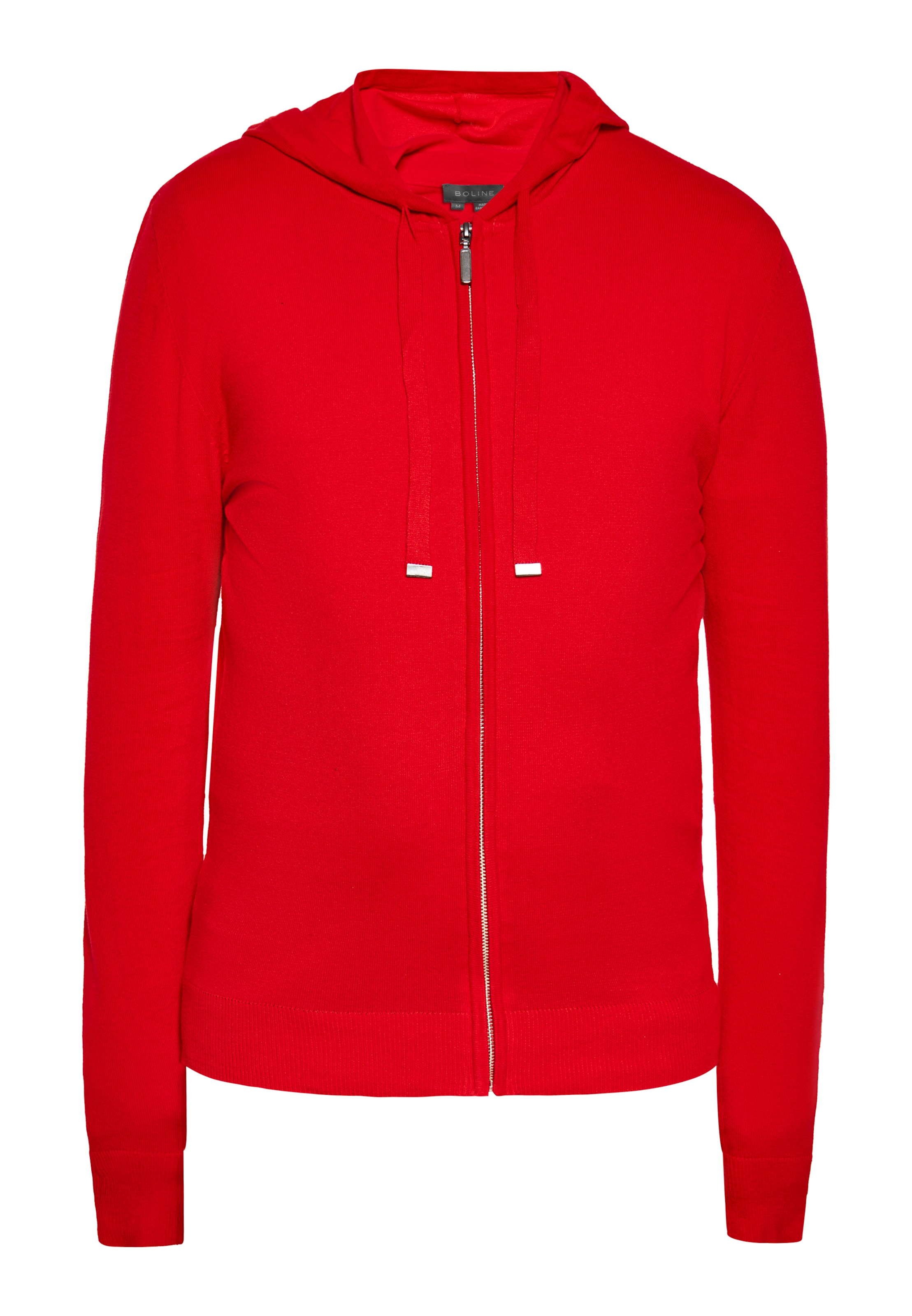 Geacă tricotată de la boline pe roșu: față