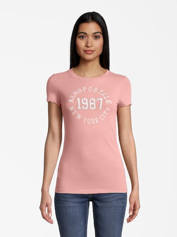 Maglietta 'JKI 1987' di AÉROPOSTALE in rosa: frontale