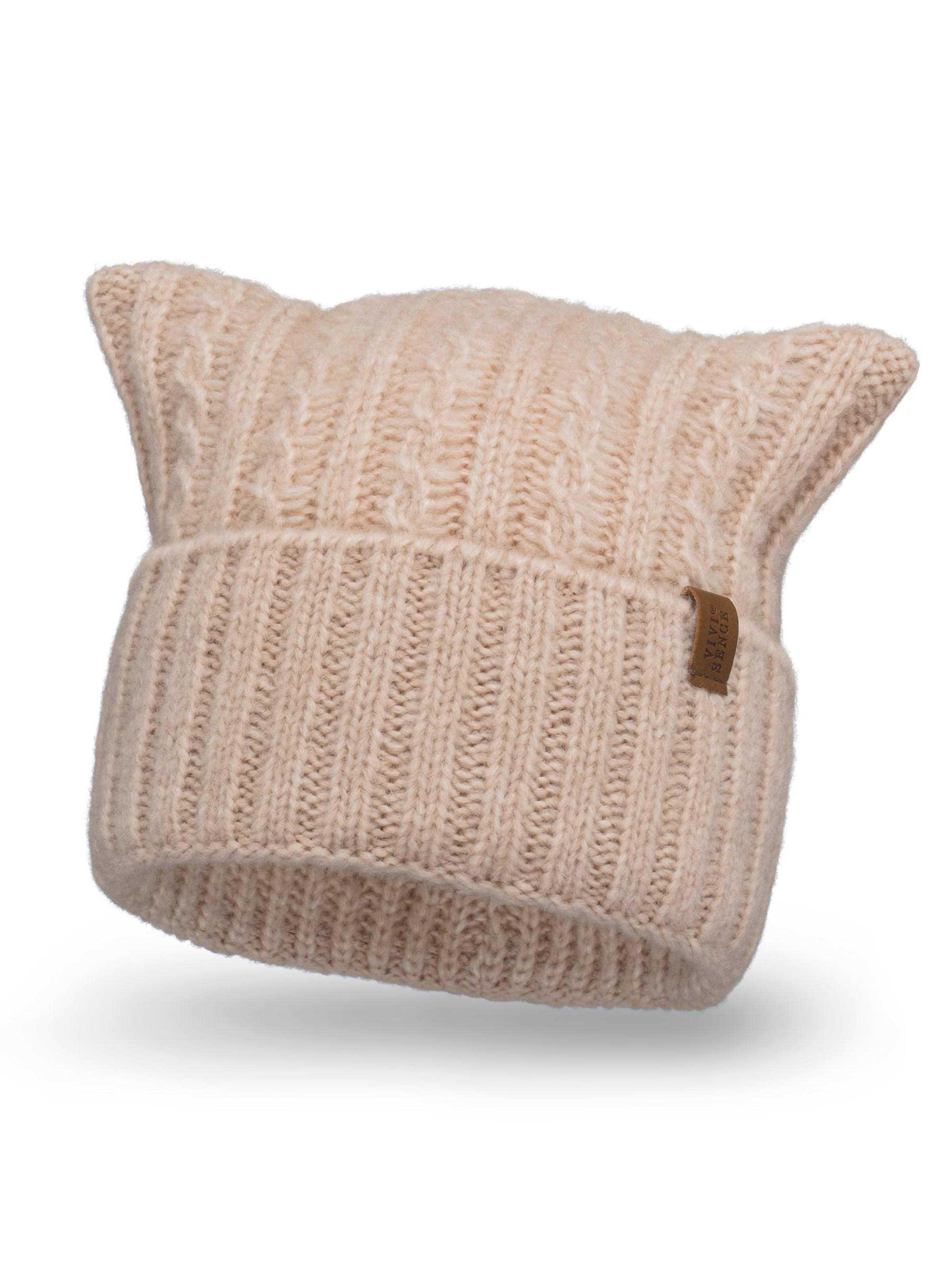 Vivisence Beanie '70117' in Beige: front