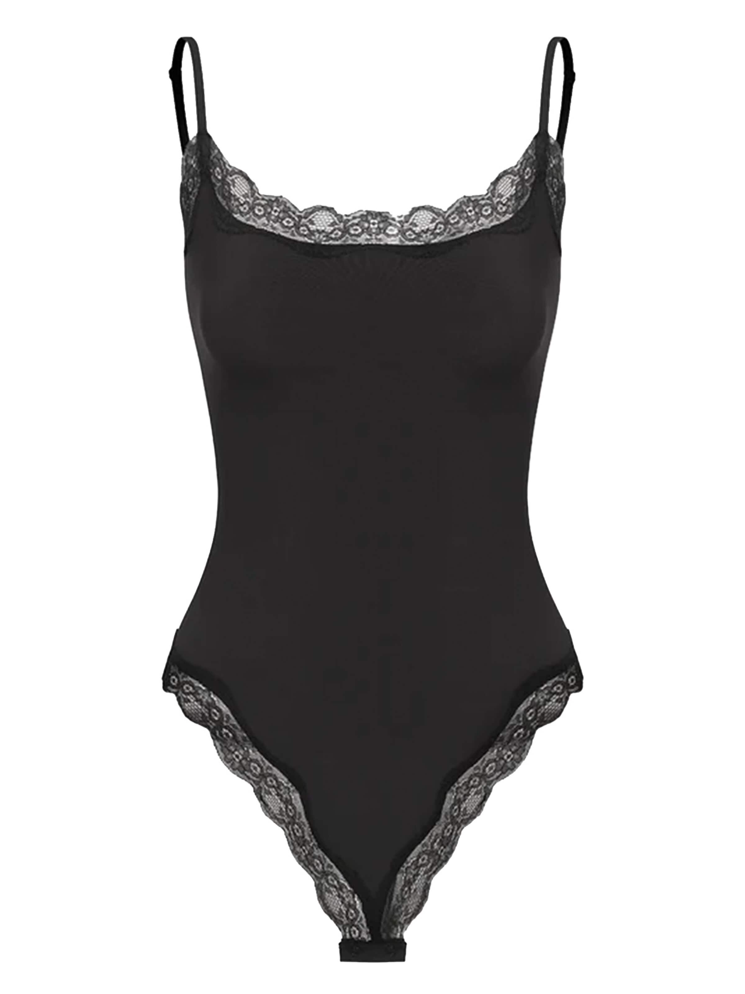 cfab Body 'Bodysuit String mit Lace'‌‌‌‌‌‌‌‌ in Schwarz: Vorderseite