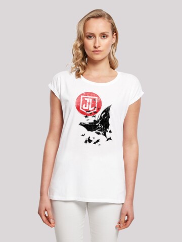 F4NT4STIC Shirt 'DC Comics Justice League Movie Batman Moon Leap' in Wit: voorkant