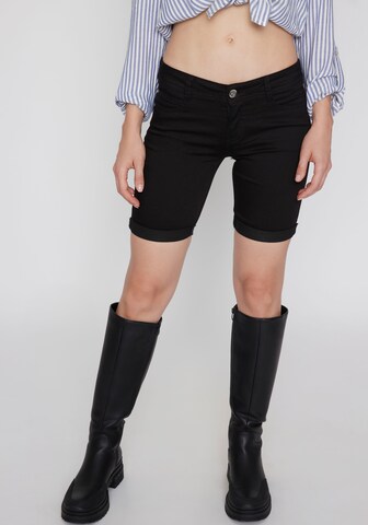 Hailys Slimfit Shorts in Schwarz: predná strana