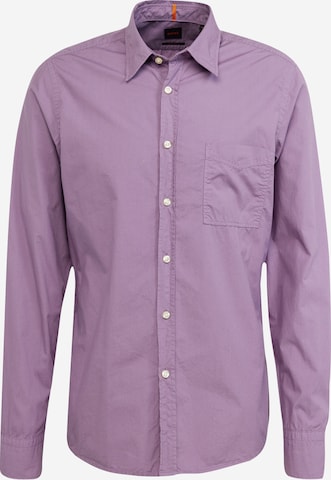 BOSS Orange Regular fit Button Up Shirt 'Relegant 6' in Purple: front