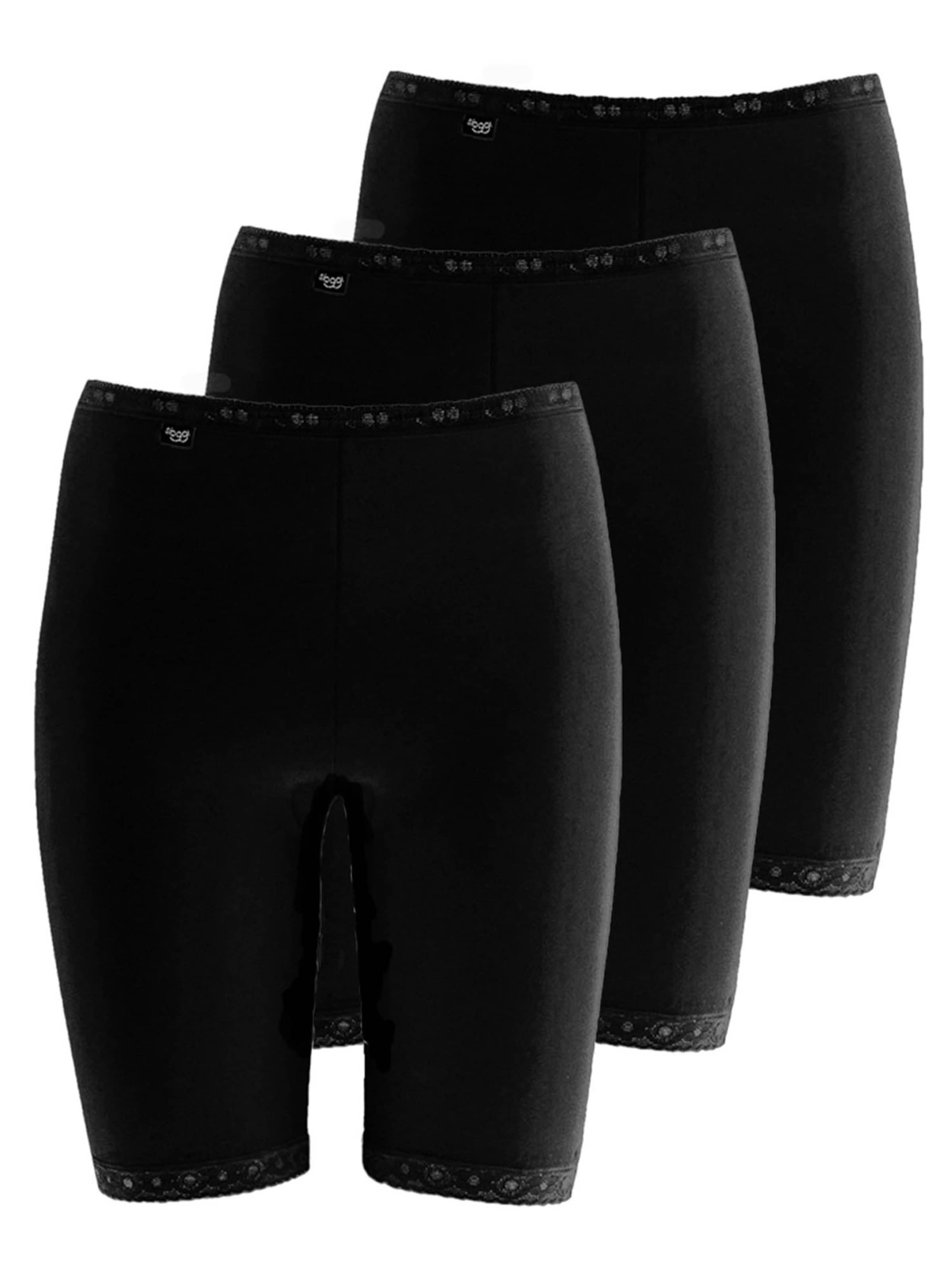 SLOGGI Boyshorts 'SLOGGI Long Slip 3er Pack Basic+' in Black: front