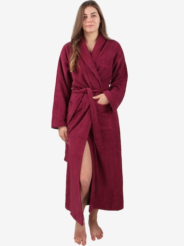 normani Long Bathrobe in Red: front