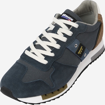 Blauer.USA Platform trainers 'QUEENS' in Blue: front