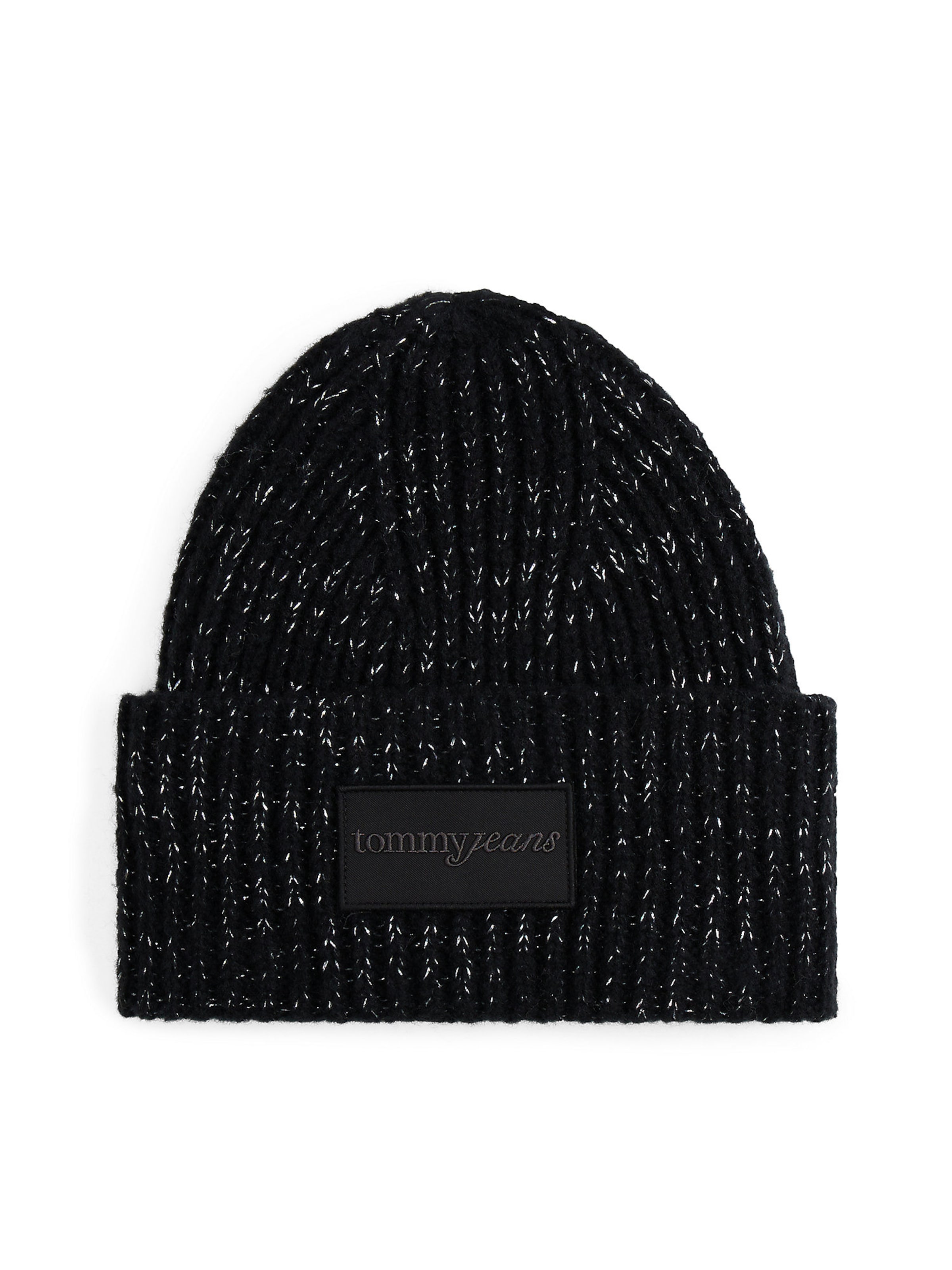 Tommy Jeans Beanie in Black: front