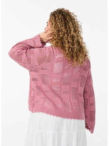 Zizzi Плетена жилетка 'MViola' в червено