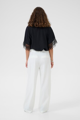 CULTURE Wide leg Pleat-Front Pants 'Yala' in White