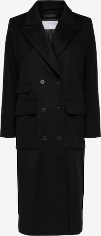 Selected Femme Petite Between-Seasons Coat 'Katrine' in Black: front