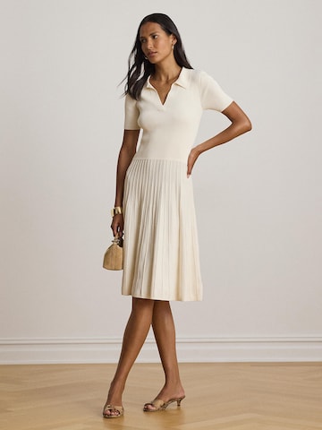 Lauren Ralph Lauren Stickad klänning i beige: framsida