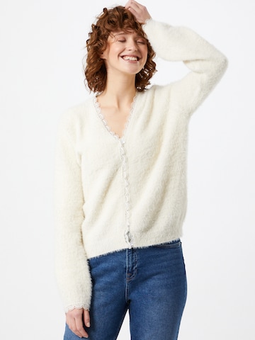 VILA Knit Cardigan 'VIFEA' in White: front