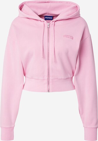 HUGO Sweat jacket 'Daneti_B' in Pink: front