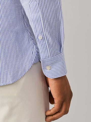 Hackett London Regular fit Overhemd 'SEERSUCKER BENGAL' in Blauw
