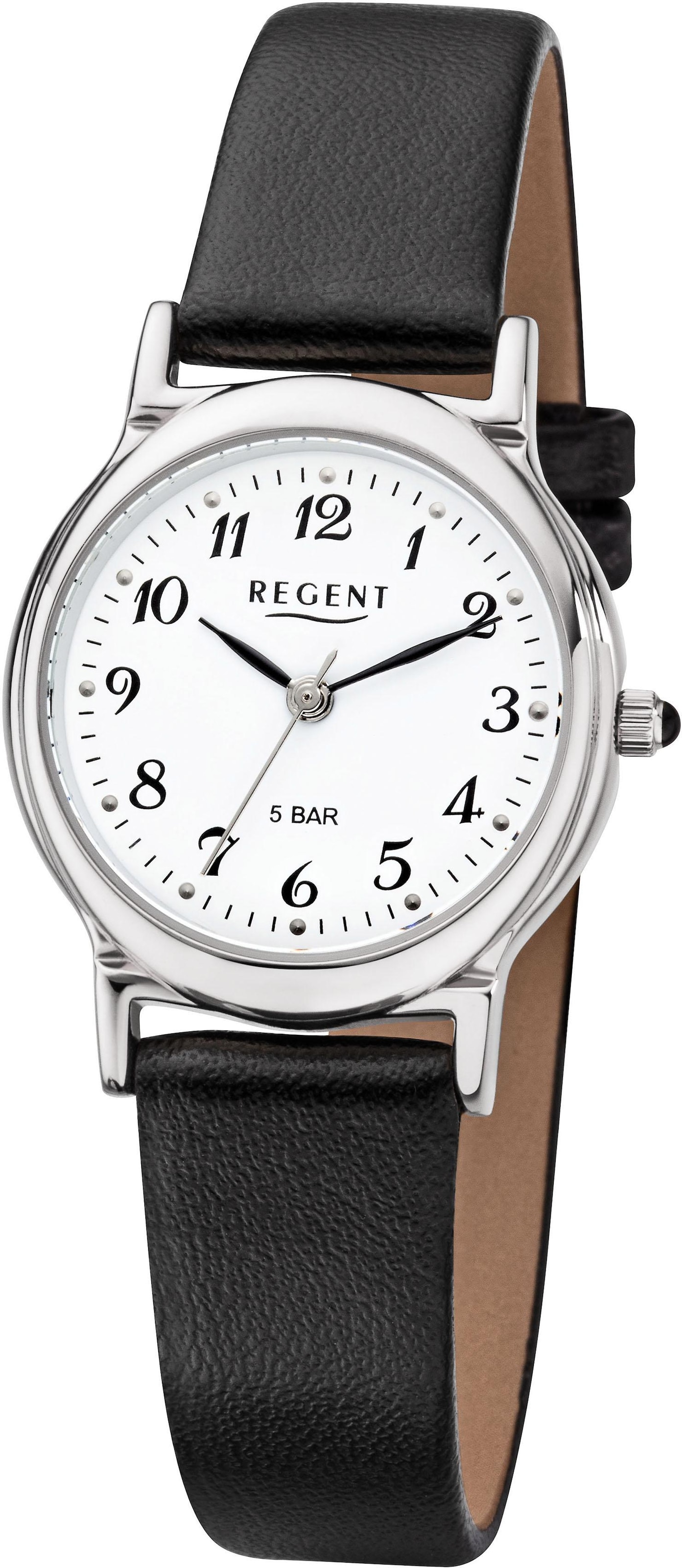 REGENT Analoguhr in Silber: Vorderseite