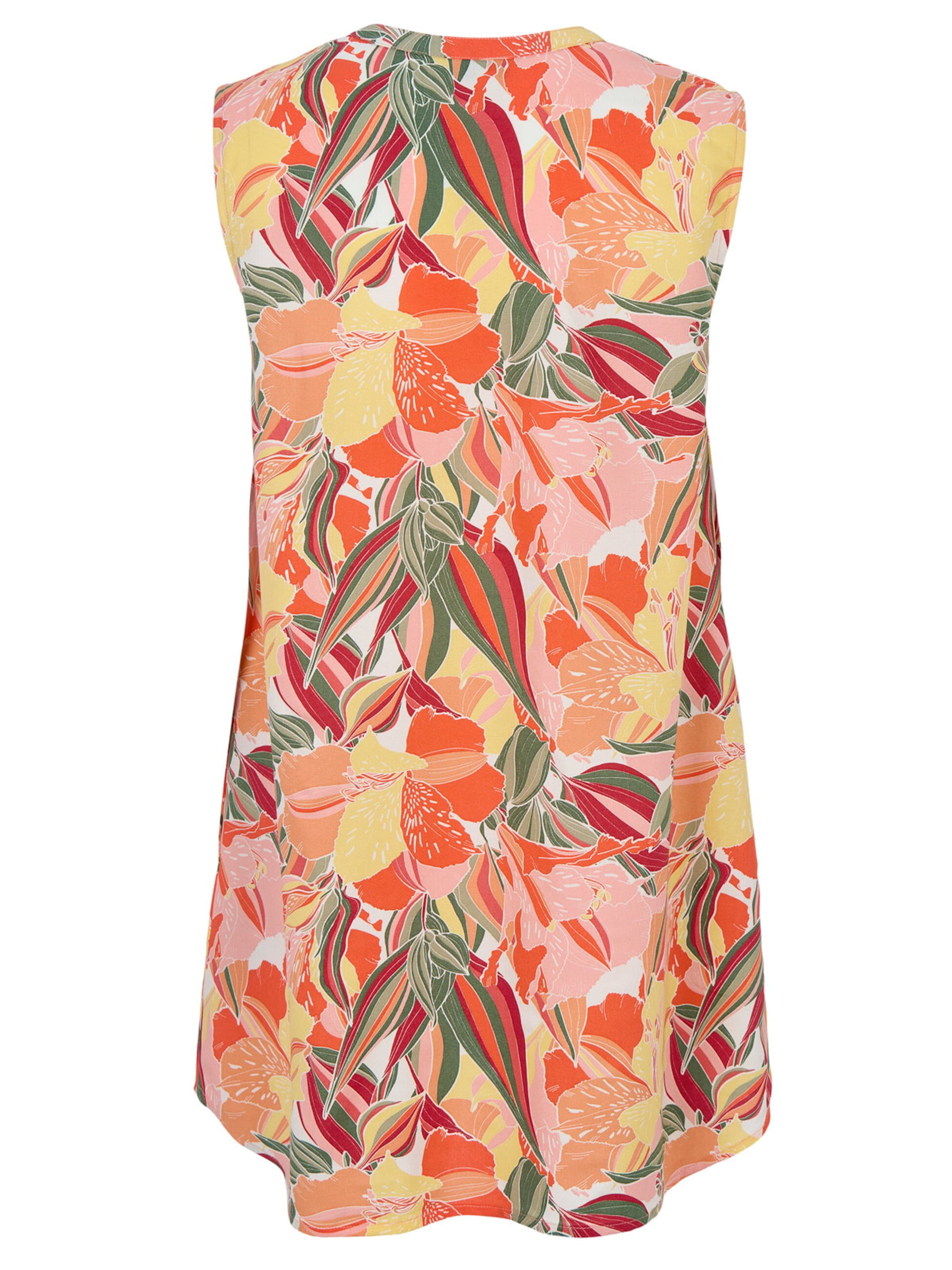 Cellbes of Sweden Ärmellose Tunika mit Taschen und einem Blumen-Muster in Orange