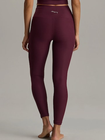 Skinny Leggings 'Cropped & Ribbed' Hey Honey en rouge
