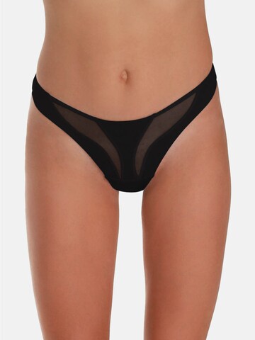 OW Collection - Tanga 'SWIRL' en negro: frente