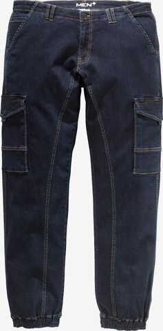 Men Plus Cargo Jeans in Blue: front