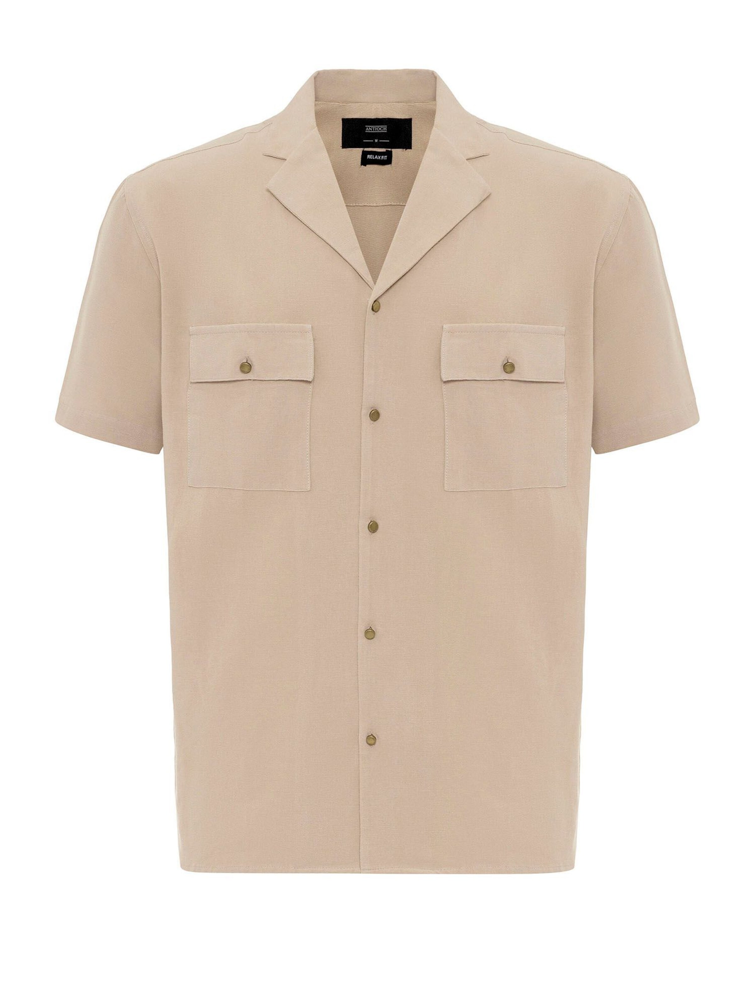 Antioch Button Up Shirt in Beige: front