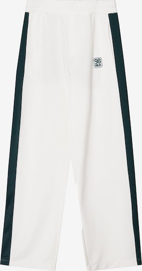 Bershka Housut värissä tummanvihreä / offwhite, Tuotenäkymä