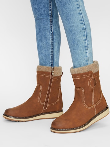 Bottines TOM TAILOR en marron : devant