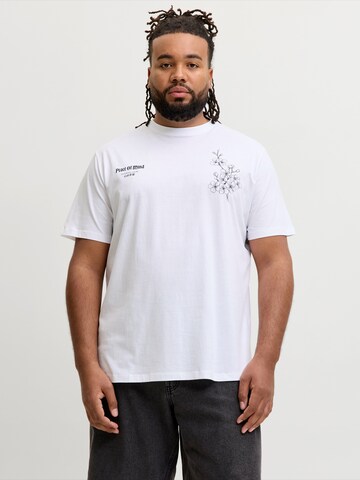 T-Shirt 'JOROriental' Jack & Jones Plus en blanc : devant
