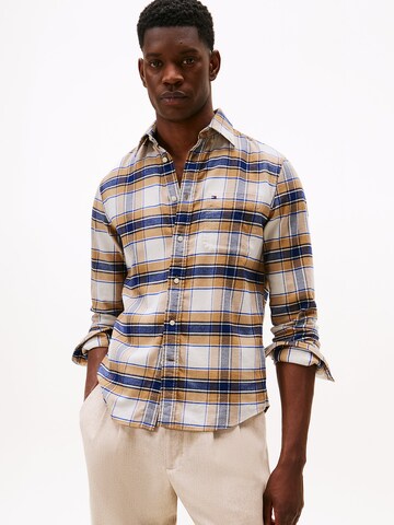 TOMMY HILFIGER Regular Fit Hemd 'Tartan' in Braun: Vorderseite