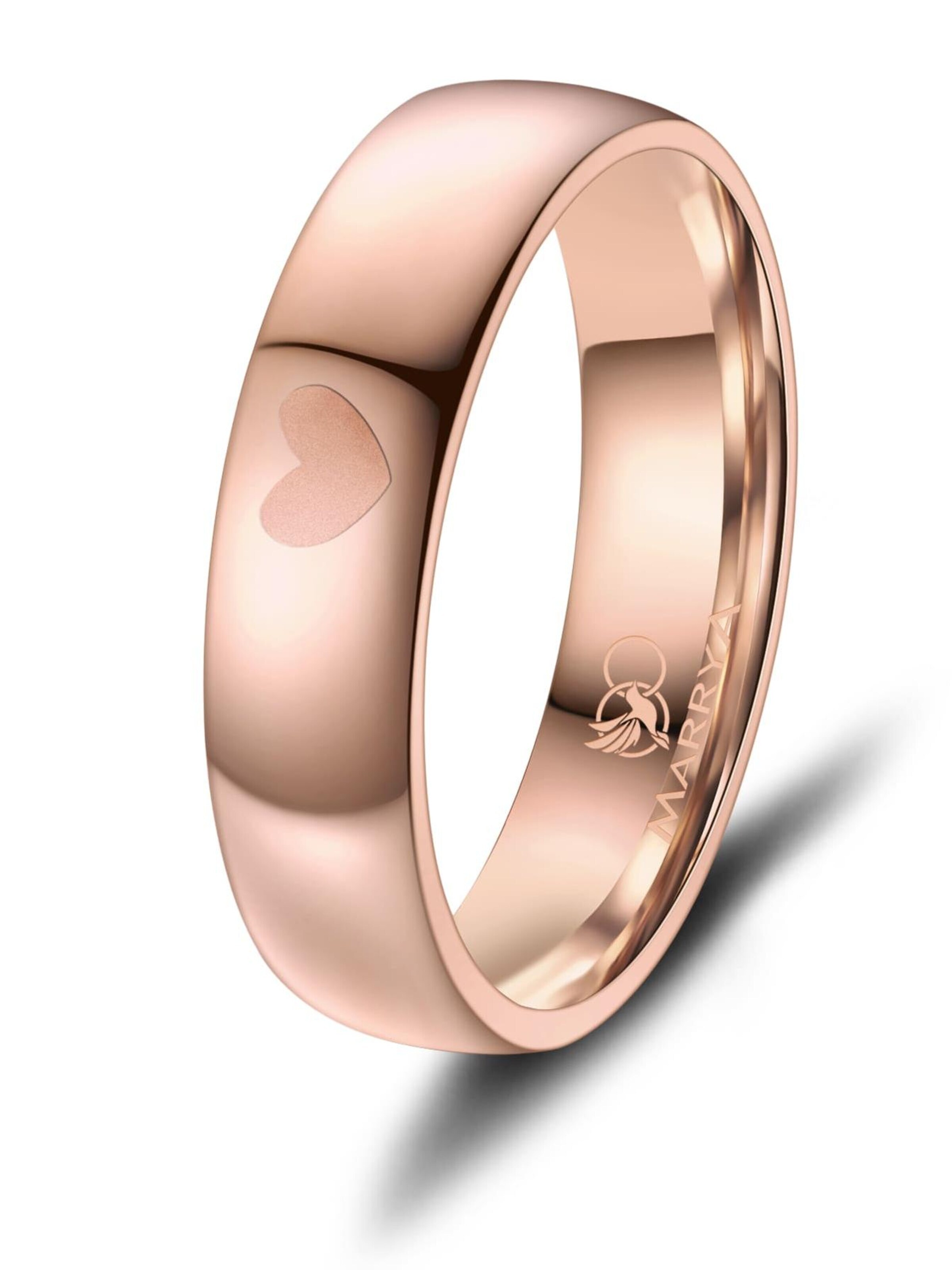 MARRYA Ring 'MARRYA ES-31 Ehering aus Edelstahl - Rosé gold plattiert' in Pink