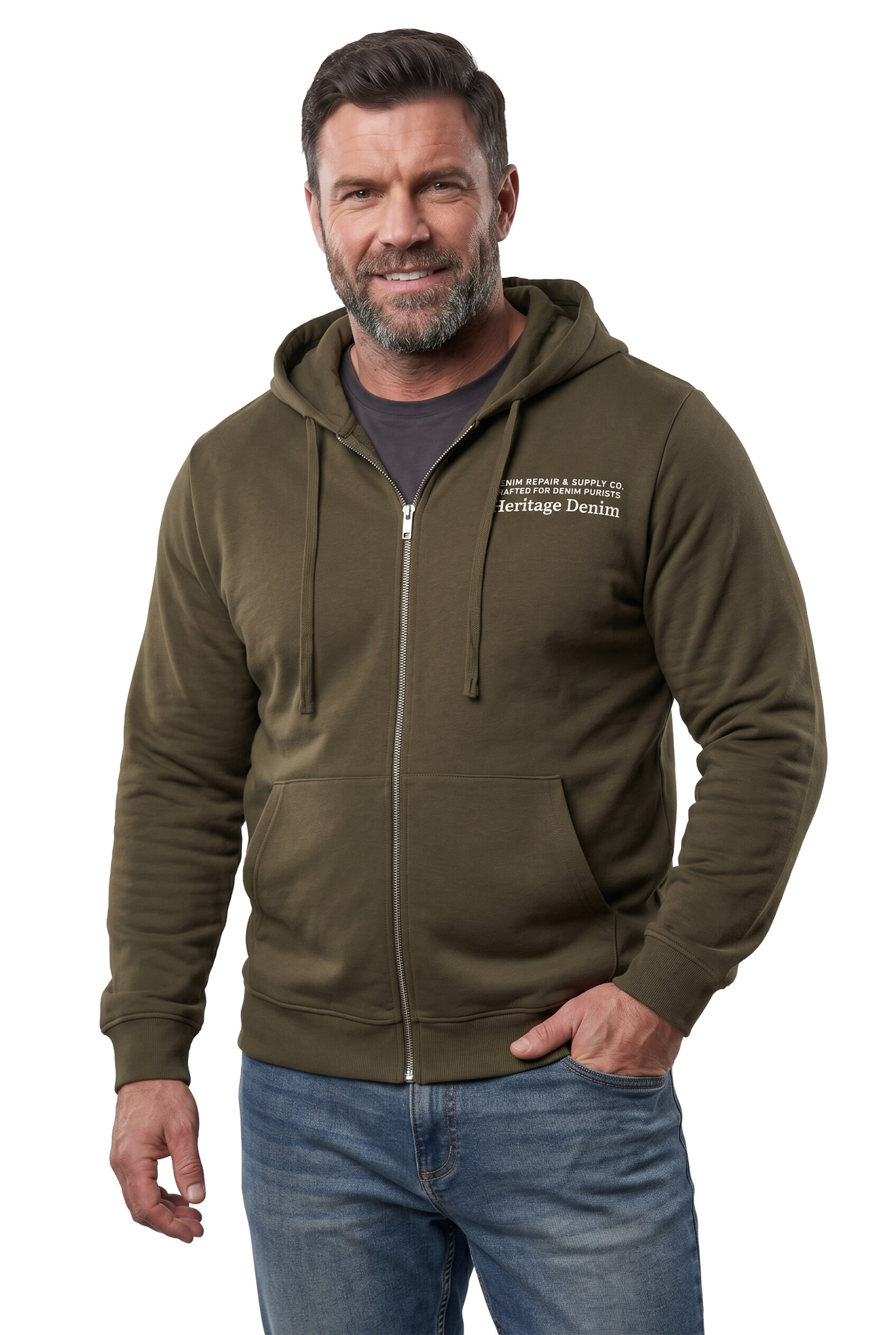 Men Plus Sweatshirt in Grün: Vorderseite
