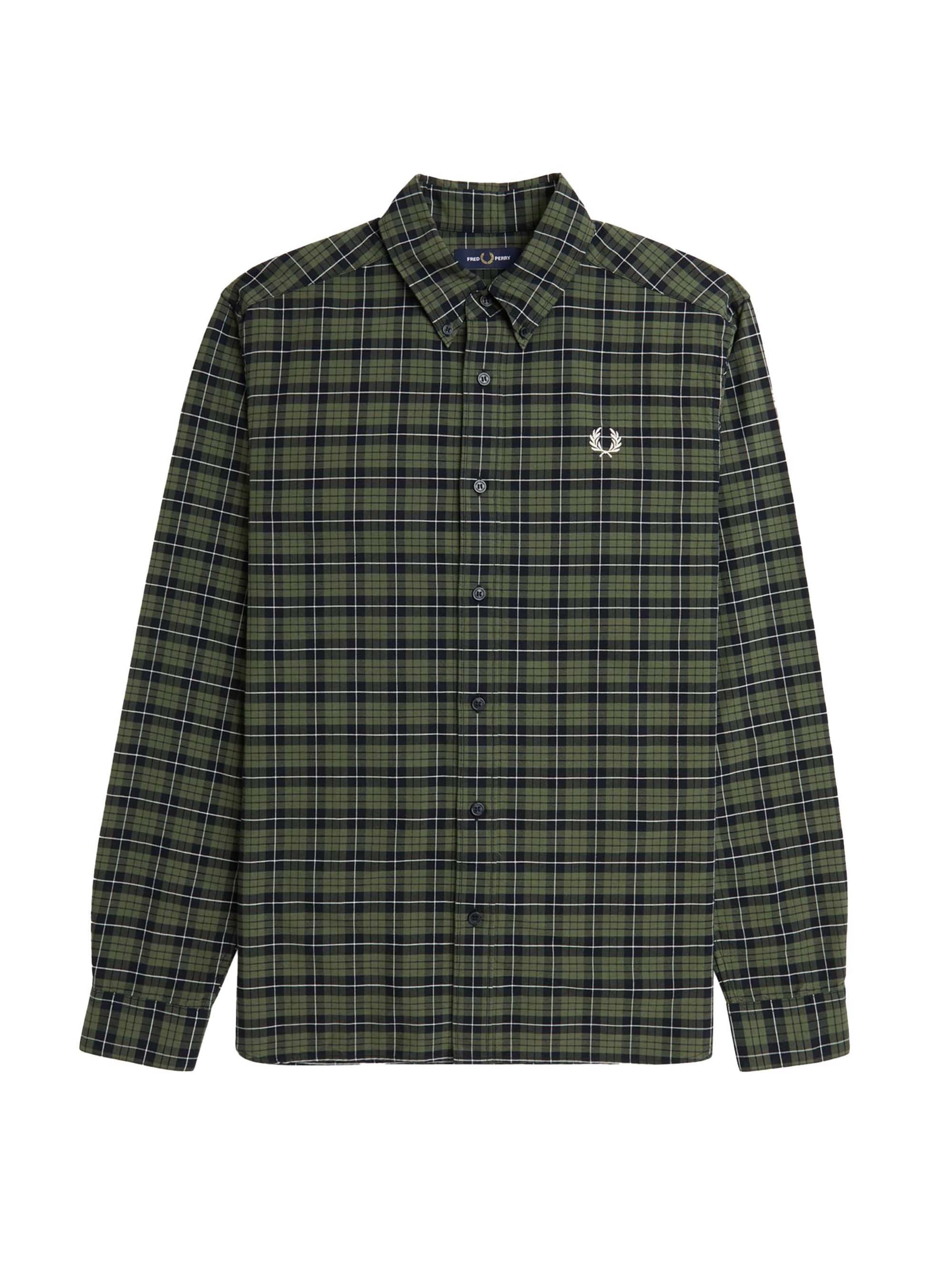 Fred Perry Regular fit Overhemd in Groen: voorkant