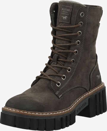 MUSTANG Lace-Up Ankle Boots in Grey: front