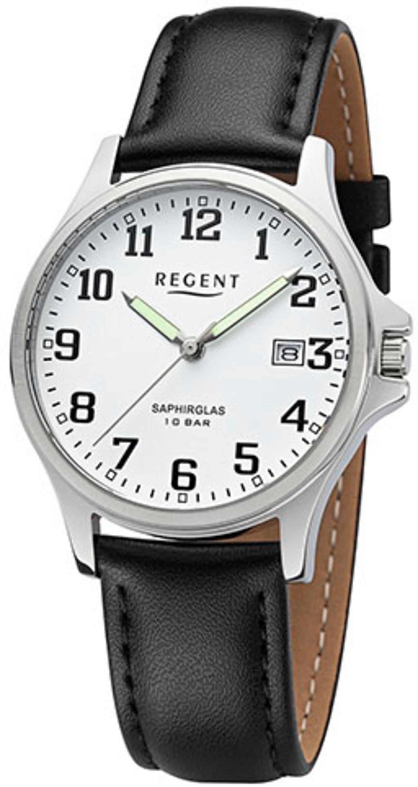 REGENT Analog Watch in Black: front