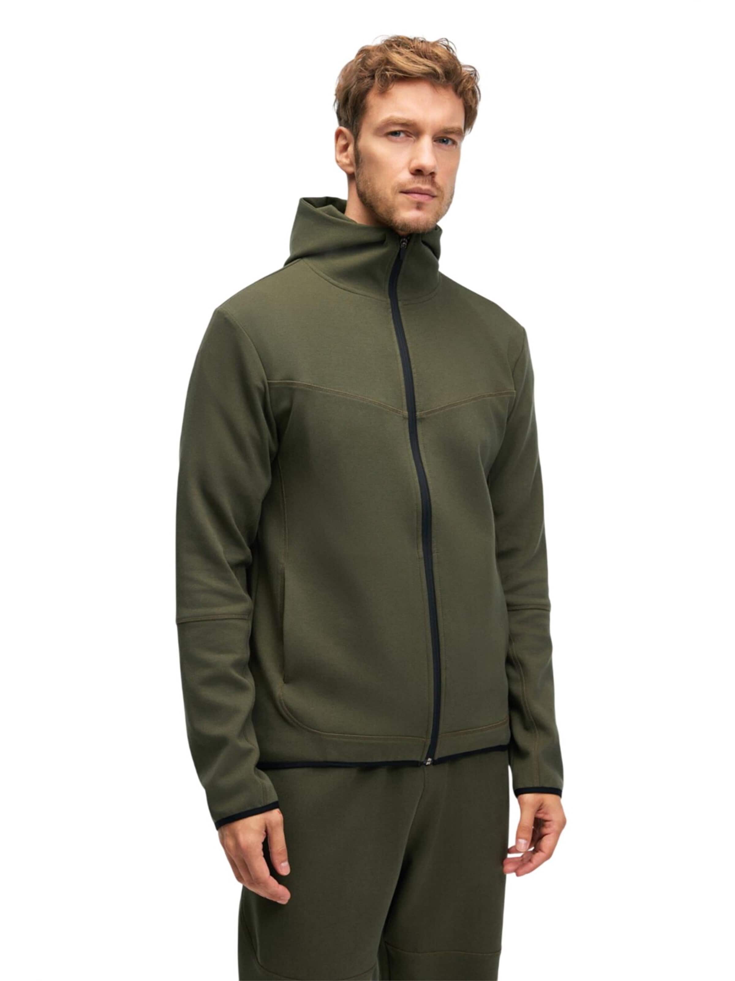 Grimelange Zip-Up Hoodie in Green: front