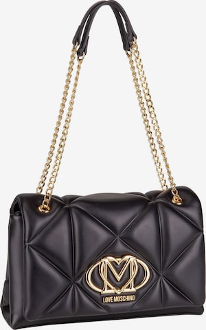 Borsa a tracolla 'Embossed Q' di Love Moschino in nero: frontale