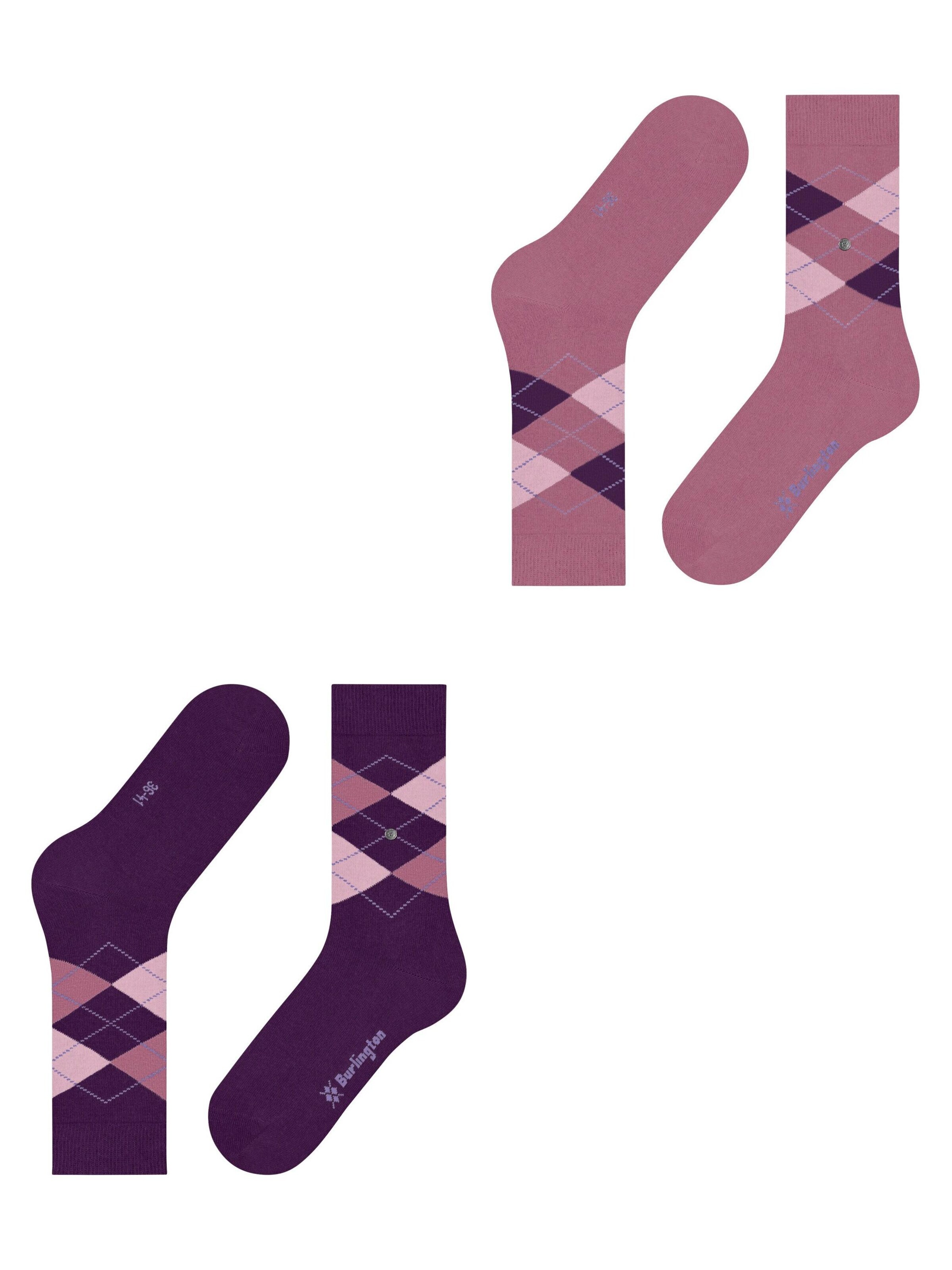 BURLINGTON Socks 'Everyday Argyle' in Purple