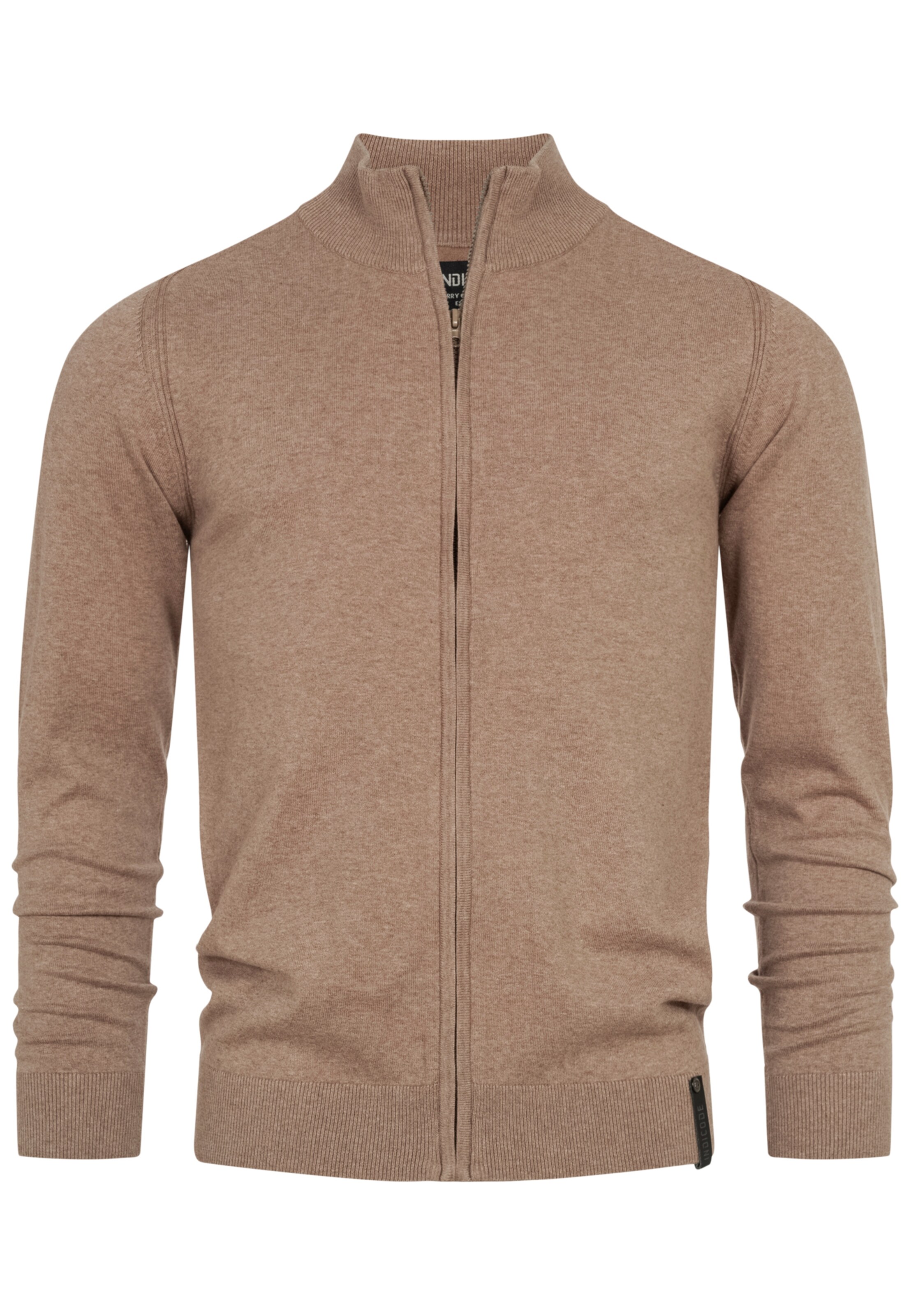 INDICODE JEANS Strickjacke 'Lau' in Beige: Vorderseite
