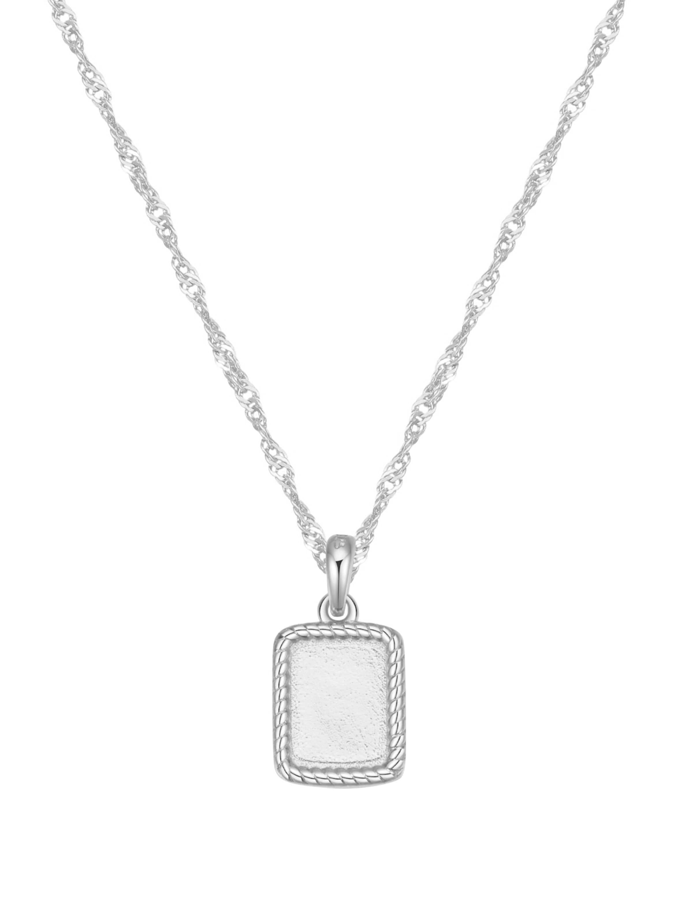 Hey Happiness Ketting 'Square Rope' in Zilver