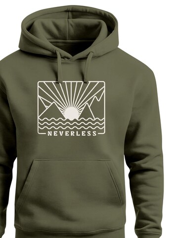 Neverless Sweatshirt 'Sonnenuntergang' in Grün