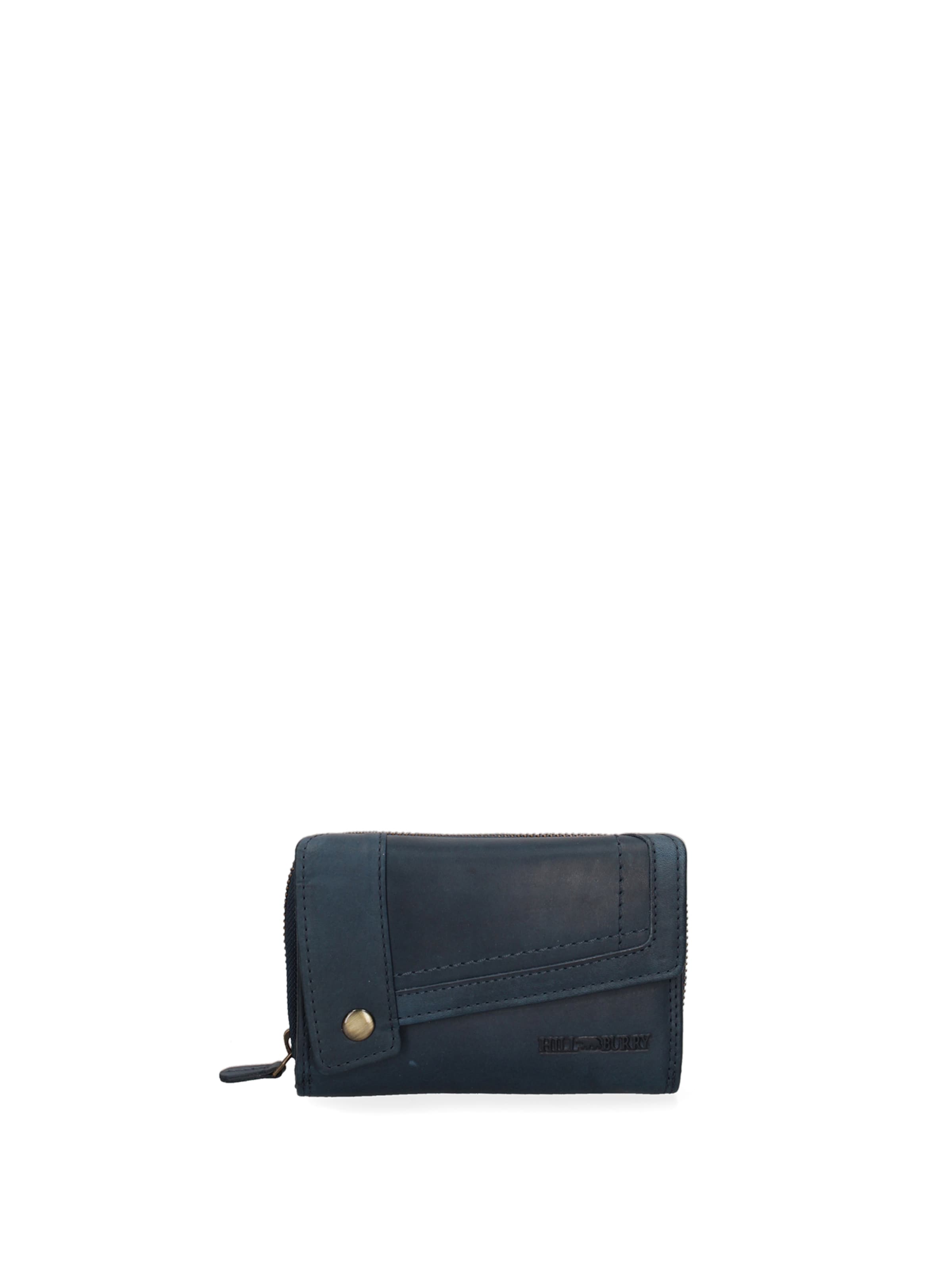 Portamonete 'Portafoglio Uomo Pelle Vacchetta Chiusura Magnetica Navy Hill Burry' di HILL BURRY in blu: frontale