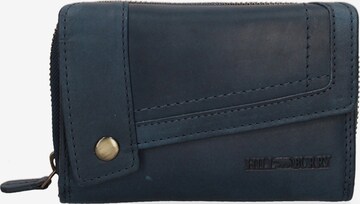 Portamonete 'Portafoglio Uomo Pelle Vacchetta Chiusura Magnetica Navy Hill Burry' di HILL BURRY in blu: frontale