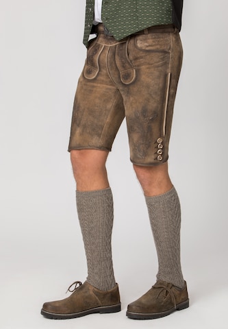 STOCKERPOINT Regular Trachtenlederhose 'Jordan' in Braun