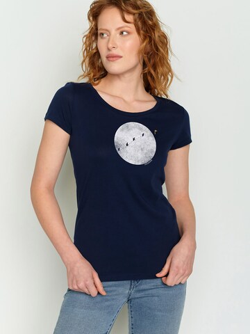 GREENBOMB Shirt 'Nature Penguin Hike' in Blauw: voorkant
