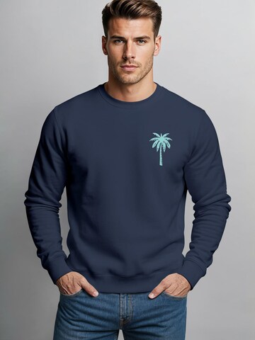 Neverless Sweatshirt 'Palme' in Blue