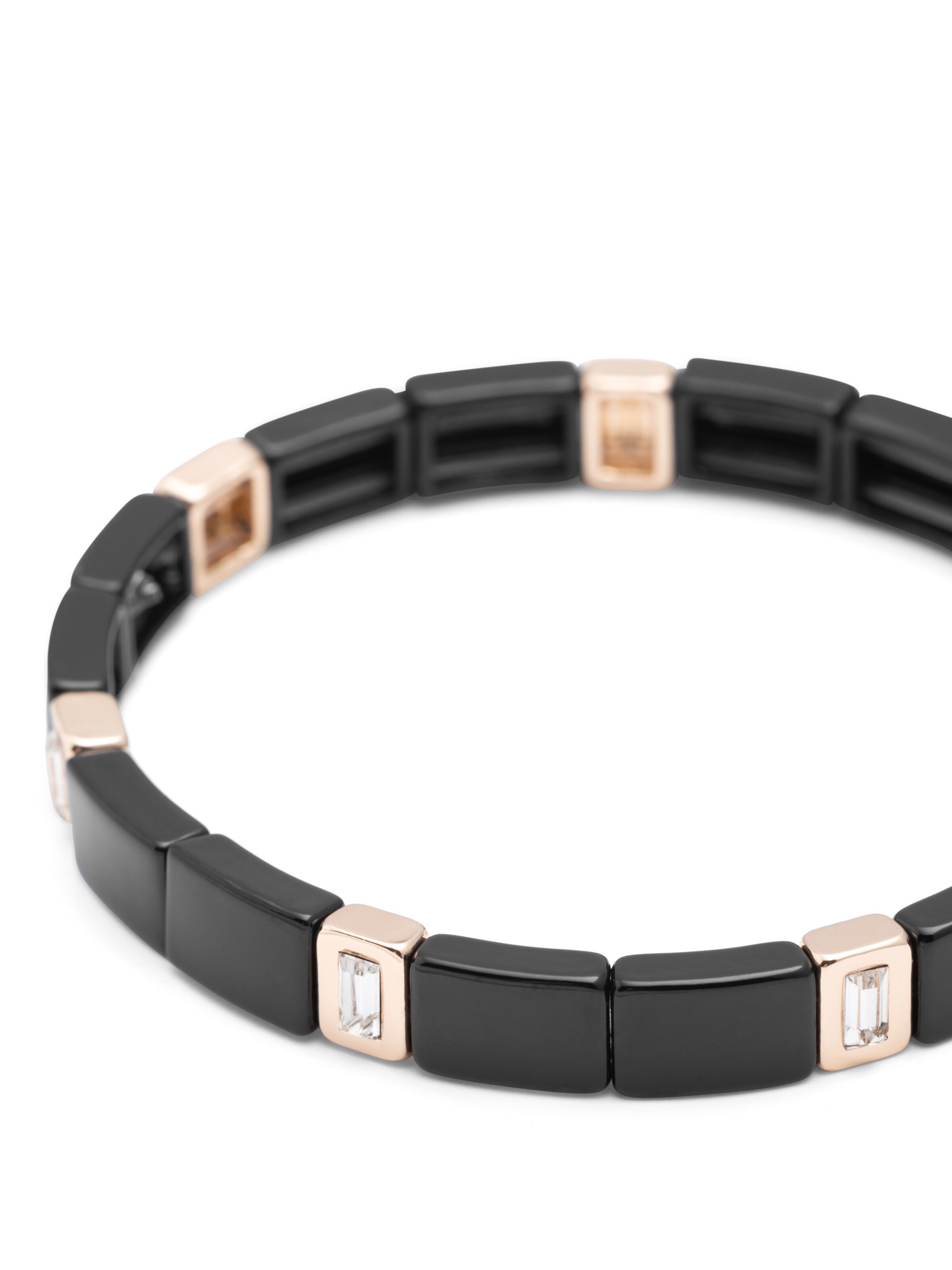 A&C Oslo – Nordic Design Jewellery Bracelet 'Enamel Tiles Crystal Line' in Black