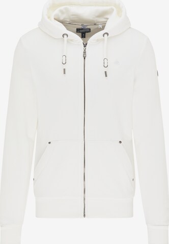 DreiMaster Vintage Zip-Up Hoodie in White: front