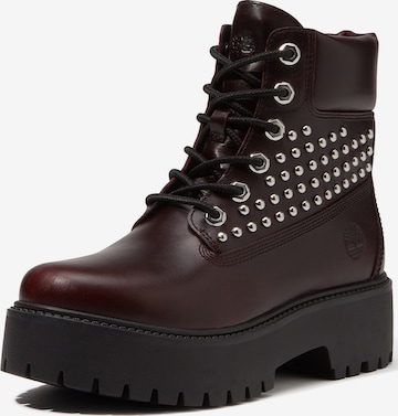 TIMBERLAND - Botines con cordones en lila: frente